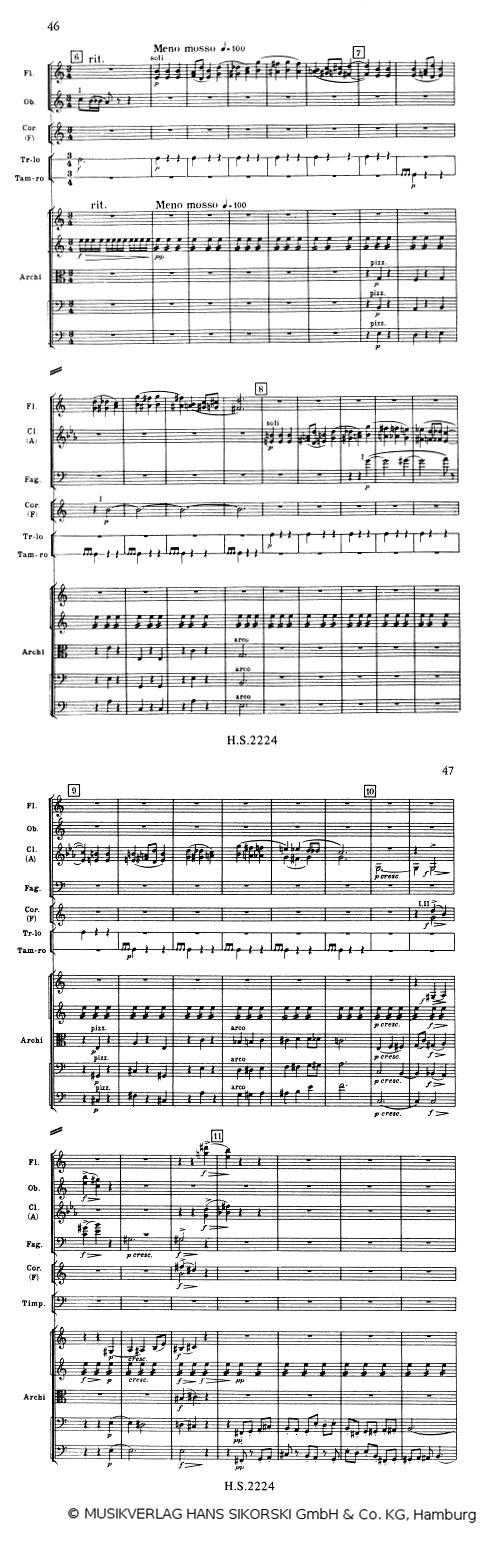 Schostakowitsch Symphonie Nr.1, 2.Satz Scherzo, Ausschnitt - &copy; MUSIKVERLAG HANS SIKORSKI GmbH & Co. KG, Hamburg - Abdruck mit frdl. Genehmigung